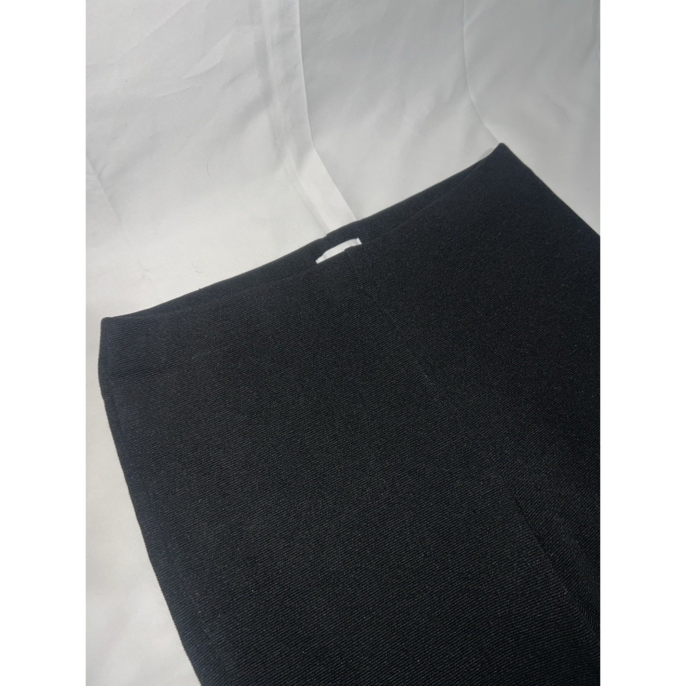 H&M Divided Pants Women L Black Stretch Viscose Rib Knit Pullon Straight Lounge